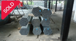 油谷 №6121 鋼管 パイプ SGP-E-H 40A 48.6㎜φ 肉厚3.5㎜ 長さ4000㎜ 44本セット 配管 亜鉛メッキ 溶接 丸パイプ 中古 鋼材 ガス管 水道