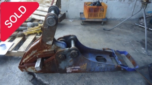 油谷 №614 木材カッター 根株 解体材 木質チップ 破砕機 粉砕機 チッパー ピン径50㎜ アーム幅200㎜ 重機アタッチメント 産廃 荷捌き中古