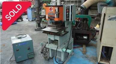 油谷 №2193 15トンプレス 170㎜×170㎜ 機械プレス ミニ小型 プレス機 三相200V 電動油圧プレス 中古 ハトメ 打ち抜き 金型