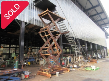 油谷 №6031 テーブルリフター 2400㎜×1200㎜ 高さ5M フロアリフター リフト 昇降台 作業台 昇降機 中古 エレベーター 大型 高所作業