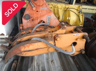 油谷 №6510 油圧式フォーククロー ピン径80㎜ アーム幅325㎜ グラブフォーク ツメ ツカミ 首振り 油圧ハサミ 中古 油漏れなし 松本製作所