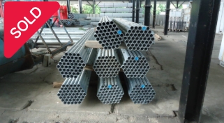 油谷 №6121 鋼管 パイプ SGP-E-H 40A 48.6㎜φ 肉厚3.5㎜ 長さ4000㎜ 44本セット 配管 亜鉛メッキ 溶接 丸パイプ 中古 鋼材 ガス管 水道