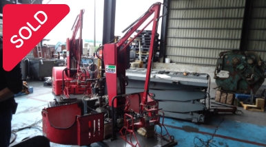 油谷 №4163 移動式 ラクラクハンド コマツ CH300型 パレタイザ 省力機械 投入 アームロボット 重量物 袋モノ 封袋機 ハンドリング機 中古