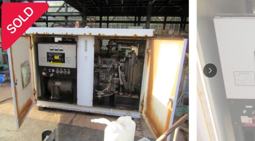 油谷 №3055 発電機 ヤンマーディーゼル 80KVA 非常用発電機 ディーゼルエンジン 63時間 60HZ 連続使用OK 中古 4TN100TL-GA 三相200V 大型