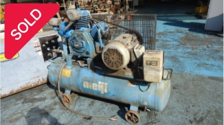 油谷 №4013 エアーコンプレッサー 明治 BT-110C 三相200V 11Kw レシプロコンプレッサー 中古 エアータンク260L 2005年製 動作良好