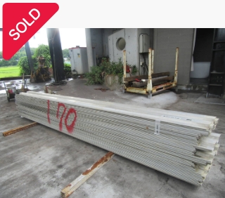 油谷 №1021 アルミ矢板 長約4000㎜ 幅350㎜ 42枚 土留め 土木掘削工事 アルミトレンチ アルミ軽量矢板 中古 トレンチャー開削工事用資材