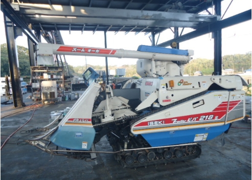 油谷 №672 コンバイン イセキ HO21G 2条刈り 稲刈機 刈取スライドヘッダー機能 脱穀制御 オーガ グレンタンク H103 18馬力 中古 動作良好