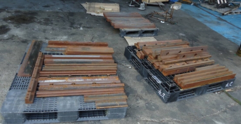 油谷 №453 曲げ機 プレスブレーキ プレス 金型 長さ835㎜ 油圧 ブレーキプレス ベンダー ベンディングマシン オス メス 板金 曲機