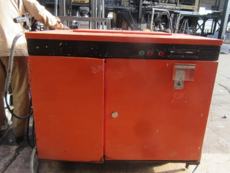 油谷 №6206 高圧洗浄機 イヤサカ 温水ボイラー スチーム 温熱 三相200V 1.5KW ジェット洗車機 洗浄機 中古 灯油ボイラー ガン ホース付