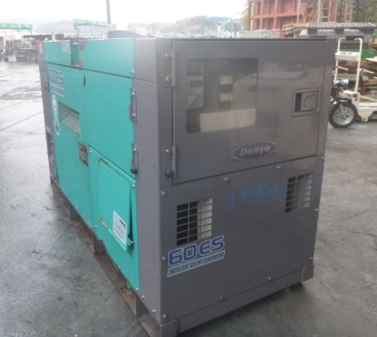 油谷 №4115 デンヨー DCA-60ESH 防音型発電機 76時間 三相200V 単相100V 60KVA ディーゼルエンジン トヨタWO4D-TG 発電機 建設機械 大型