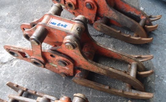 油谷 №608 ピン径60㎜ アーム幅187㎜ 0.2～0.25クラス フォーククロー ツメ ハサミ クロー フォーク 重機 ショベル 中古 アタッチメント