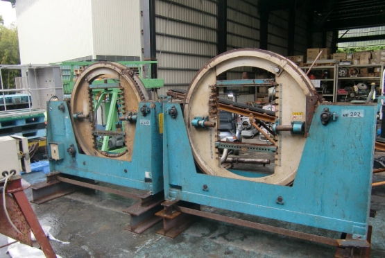 油谷 №202 ポジショナー 菅機械 最大600㎜ 耐荷重2.5T H鋼 反転機 溶接 治具 ダイアフラム 仕口 柱 梁 大組 組立ライン 製缶 回転機
