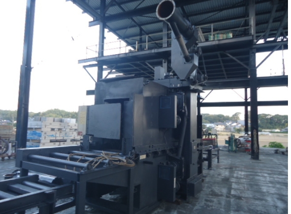 油谷 №3064 ショットブラスト 鋼材 ケレン 錆落とし サンドブラスト 研磨機 表面仕上 磨き機 ショット 中古 H鋼 研掃 塗装はがし 剥離