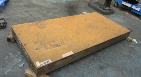 油谷 №2189 鋳物定盤 作業台 定盤 横手2000㎜×奥行1000㎜×高さ150㎜ 鉄製 頑丈 大型 墨だし 溶接 ワークテーブル 中古 鉄工 加工台 治具