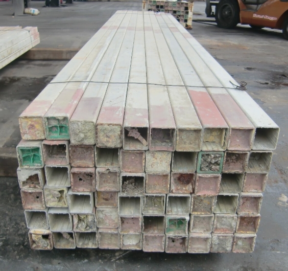 油谷 №8225 アルミ 角パイプ 60㎜×60㎜ 長3.5M 在庫60本 型枠 基礎 保持 根太 胴縁 アルミ鋼管 フェンス ウッドデッキ バタ角 建設資材