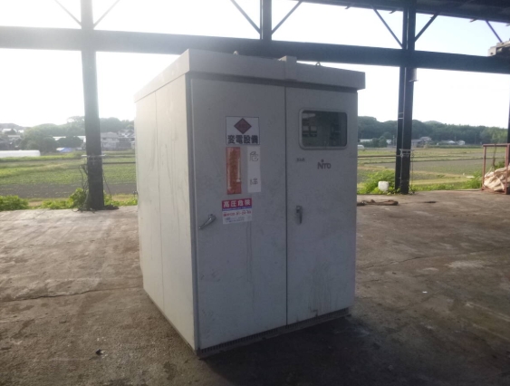 油谷 №8308 2012年 キュービクル 変電設備 高圧受電設備 105KVA 60HZ 低圧 高圧 トランス 変圧器 キューピクル 自家発電装置 中古 屋外型