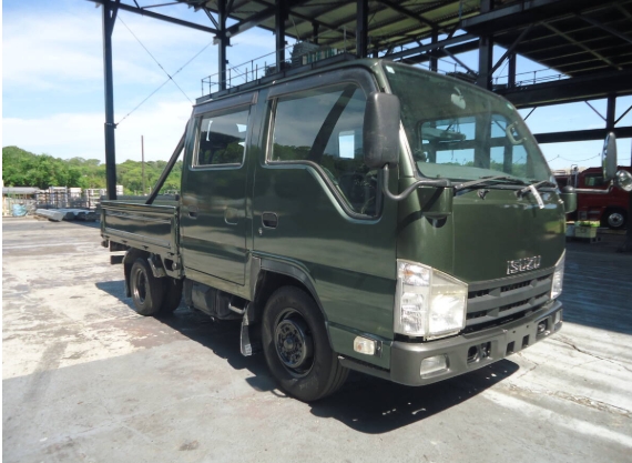油谷 №6509 H22年 2010年 いすゞ エルフ ダブルキャブ 1.5tトラック 1トン半 荷台鉄板 6人乗 Wキャブ ロールバー ミリタリー 福岡から