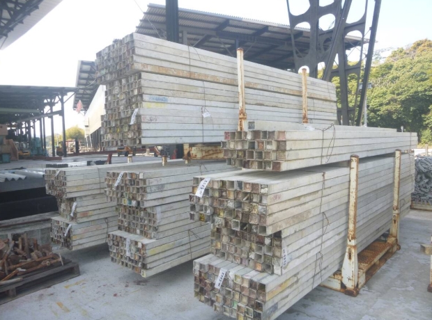 油谷 №5353 アルミ 角パイプ 60㎜×60㎜ 長4M 50本 4m 型枠 基礎 保持 根太 胴縁 アルミ鋼管 フェンス ウッドデッキ バタ角 建設資材